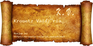 Krosetz Valéria névjegykártya
